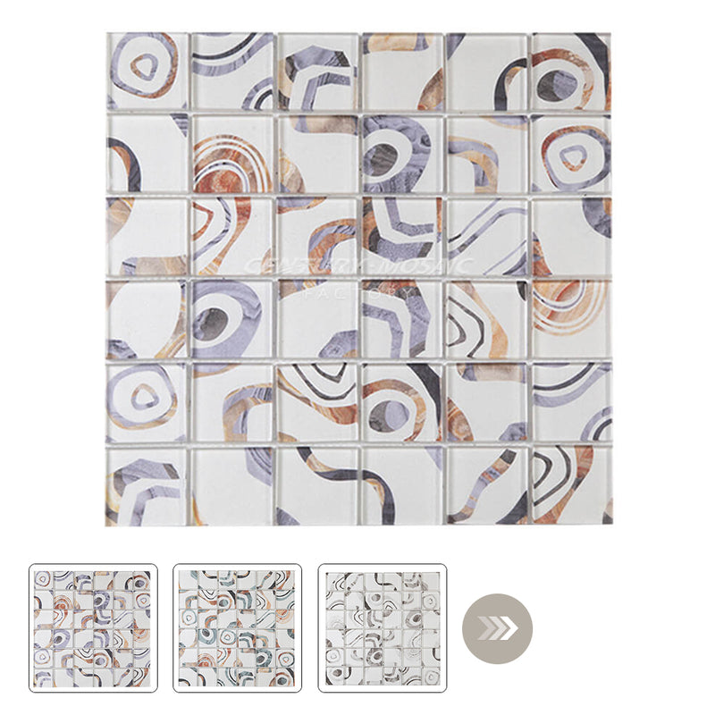 2” Square Glass Mosaic White Square Glossy Wholesale