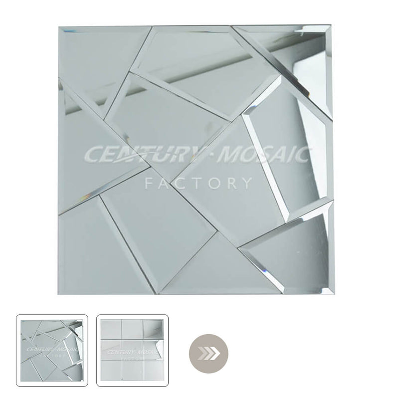 Random Mirror Glass Mosaic Silver Square Glossy Tile Wholesale
