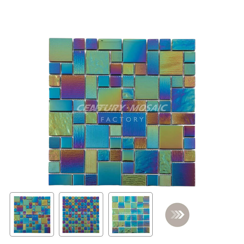 Iridescent Swimming Pool Square Glass Mosaic Manufacturer