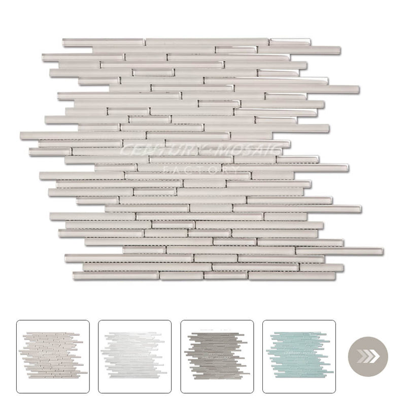 Crystal Glass Strip Mosaic Brown Glossy Wholesale