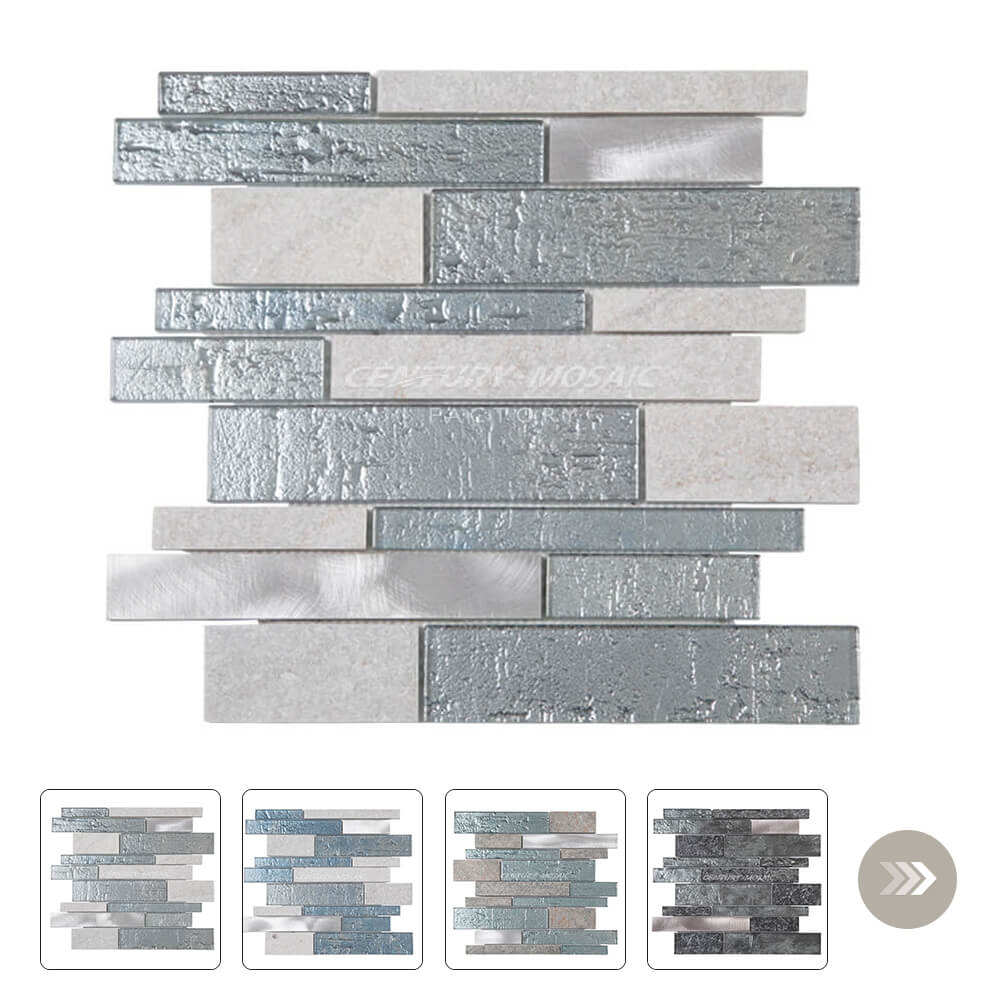 Mixed Strip Glass Mosaic Tile Collection Wholesale