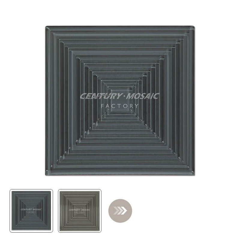 3D Crystal Glass Gray 12″x 12″ Glossy Tile Wholesale