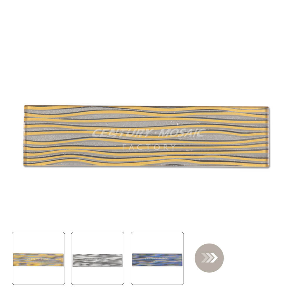 Wave Crystal Glass Glossy Subway Tile Wholesale