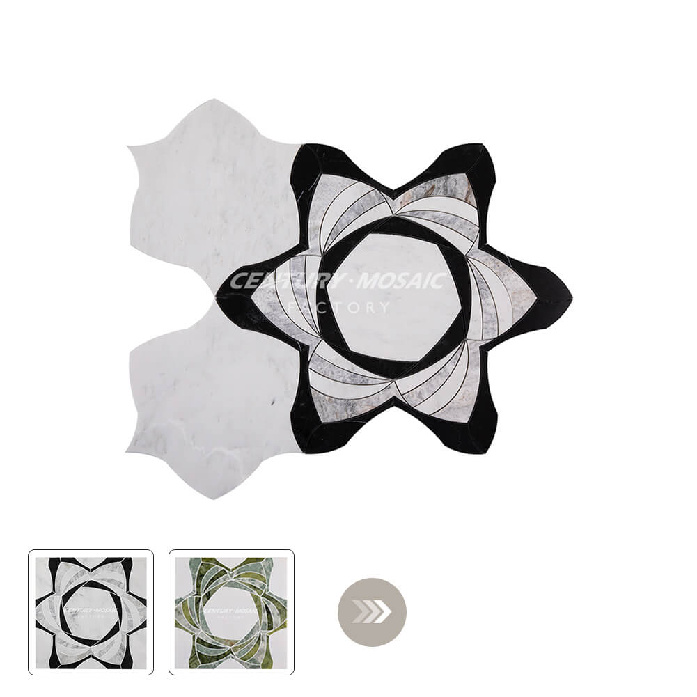 Bloom in Brazil Waterjet Marble Polished Mosaic Thailand Wholesale