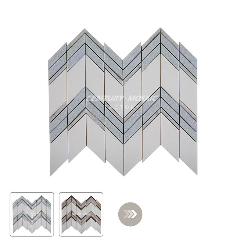 Gallop in Pedro Polished White Marble Mosaic Wholesale