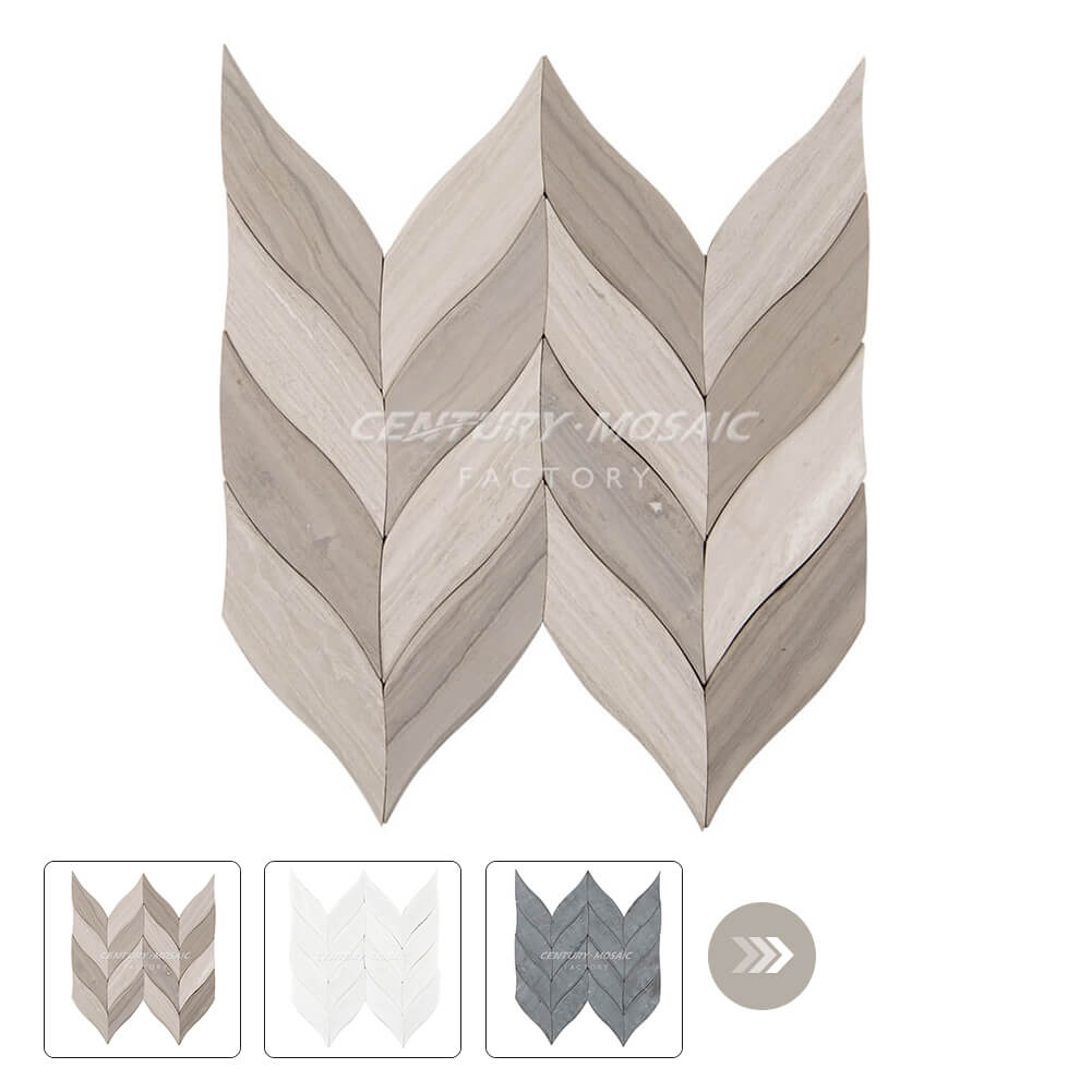 3D Architecture Leaf-shaped Mosaic Tile Wholesale