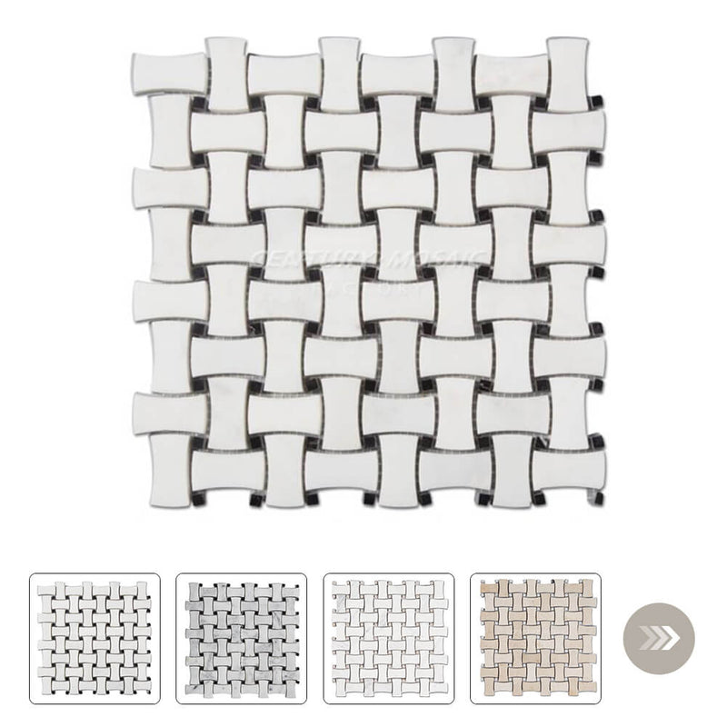 Dogbone Basketweave Marble Mosaic Collection Wholesale