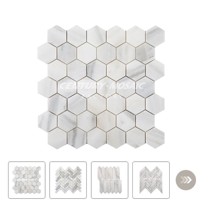 Lasa Bianco White Polished Marble Mosaic Wholesale Collection