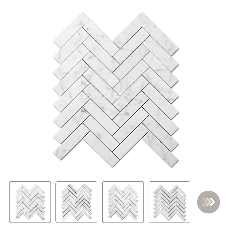 1"x 4" Herringbone Polished Mosaic Collection Wholesale