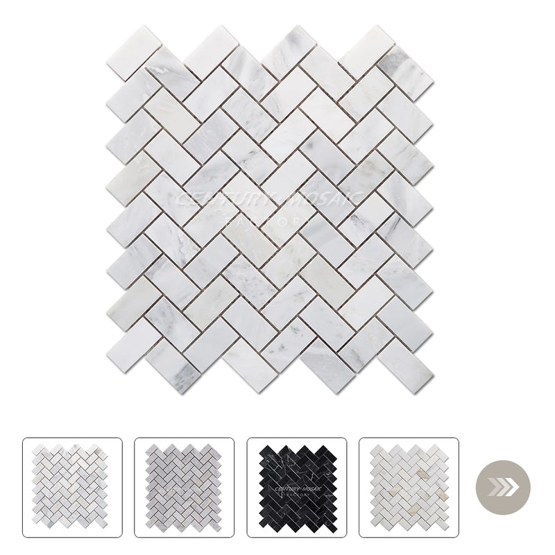 1"x2" Herringbone Marble Mosaic Collection Wholesale