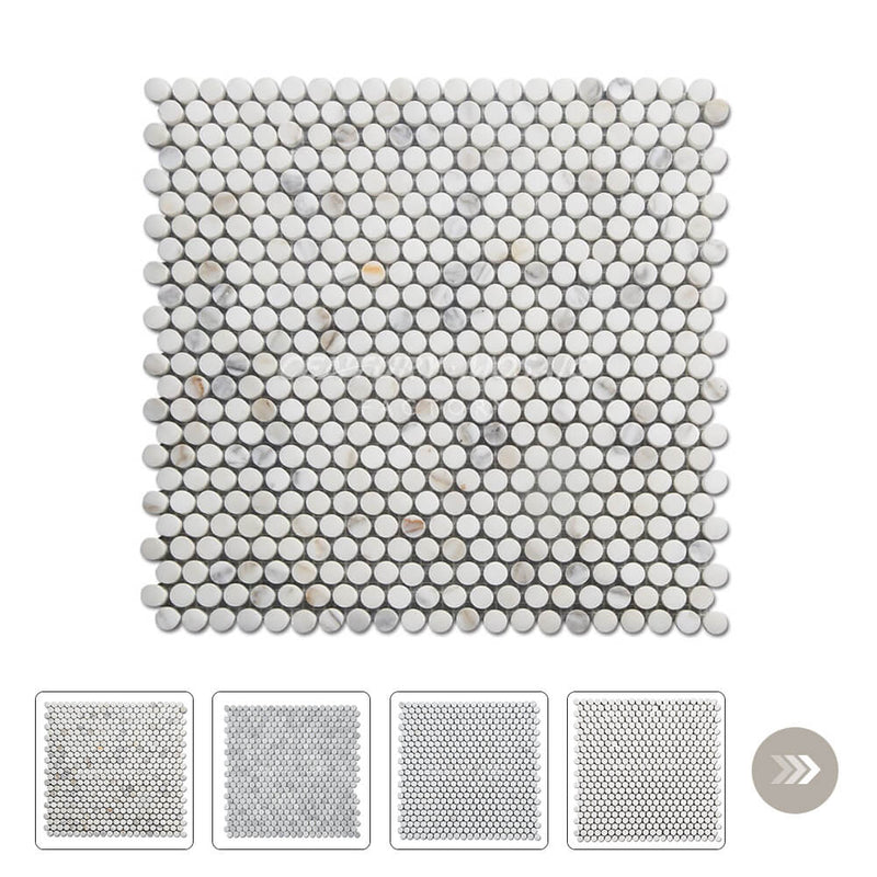 1/2" Penny Round Marble Mosaic Tile Collection Wholesale