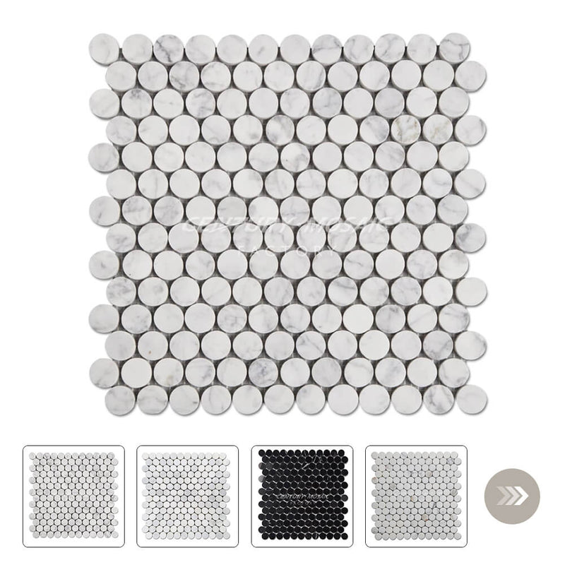 1" Penny Round Marble Mosaic Collection Wholesale