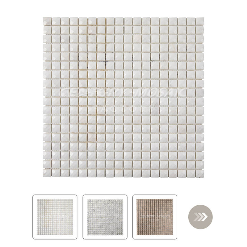 5/8" Marble Square 13 Facet Polised Mosaic Collection Wholesale