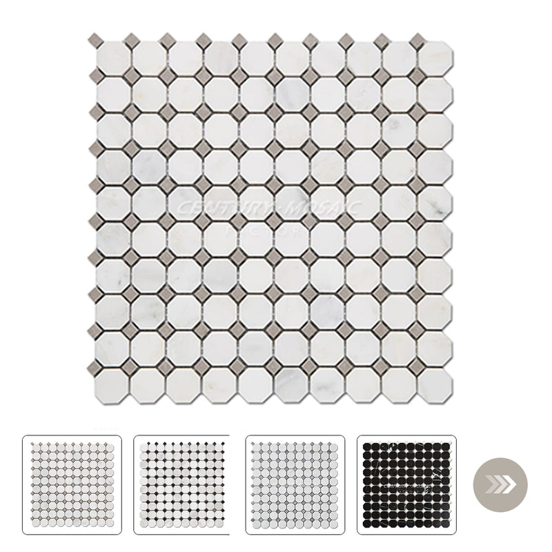 1" Square Octagon Marble Mosaic Collection Wholesale