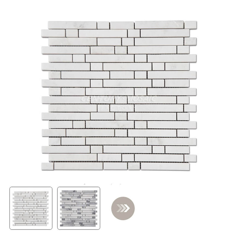 Strip White Marble Mosaic Tile Collection Wholesale