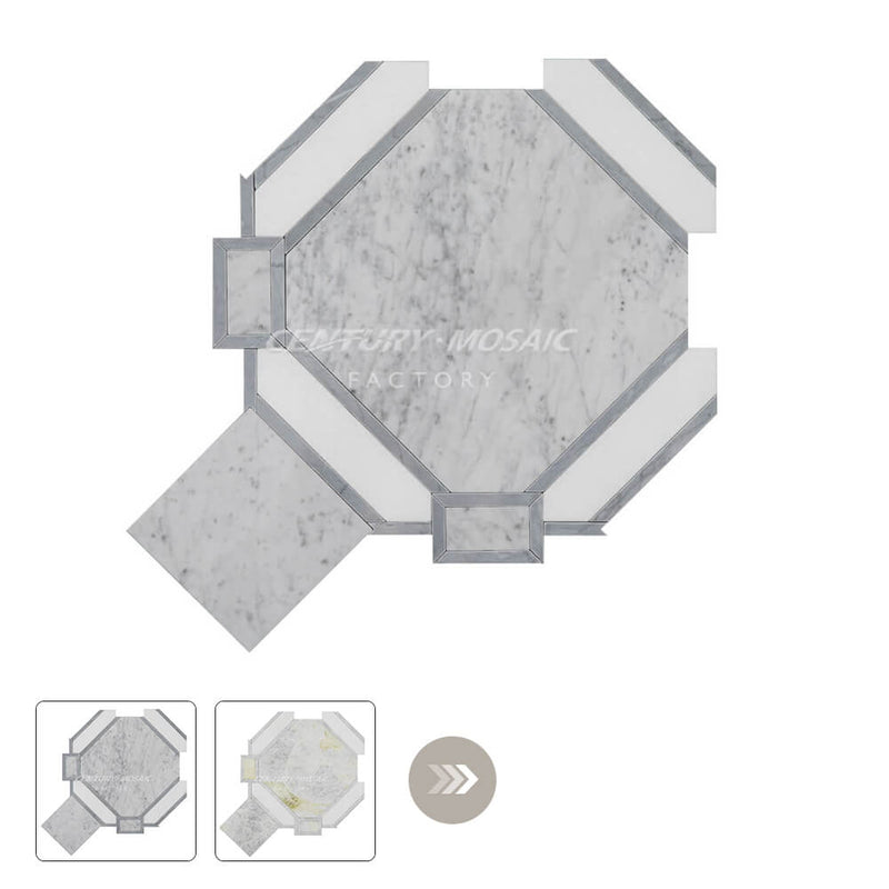 Vital Summer Marble Gray Rhombus Polished Mosaic Wholesale