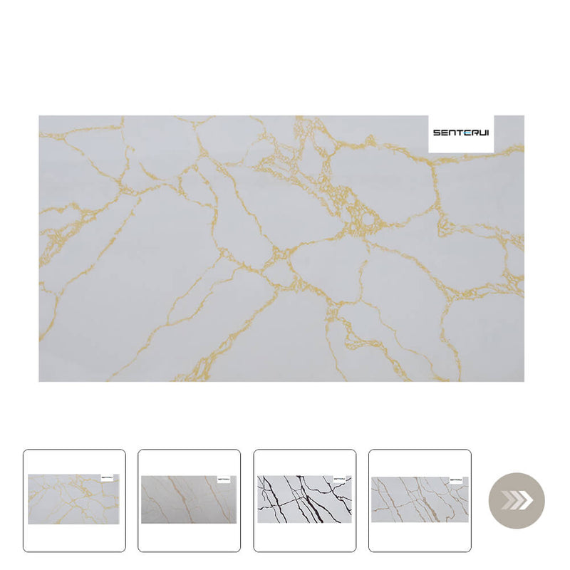 Gold Vein Polished Quartz Slab Collection Wholesale