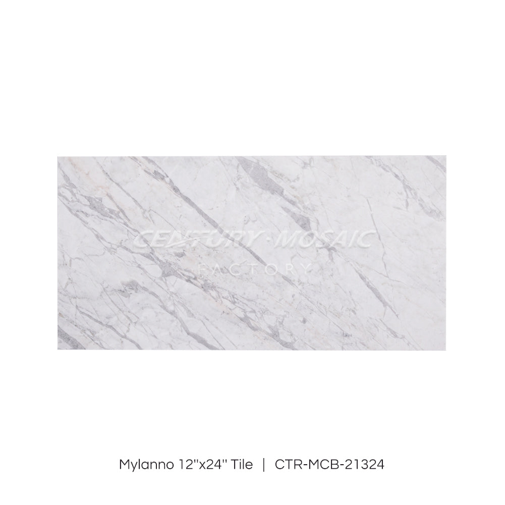 Mylanno Marble White Polished Honed Tile  Wholesale