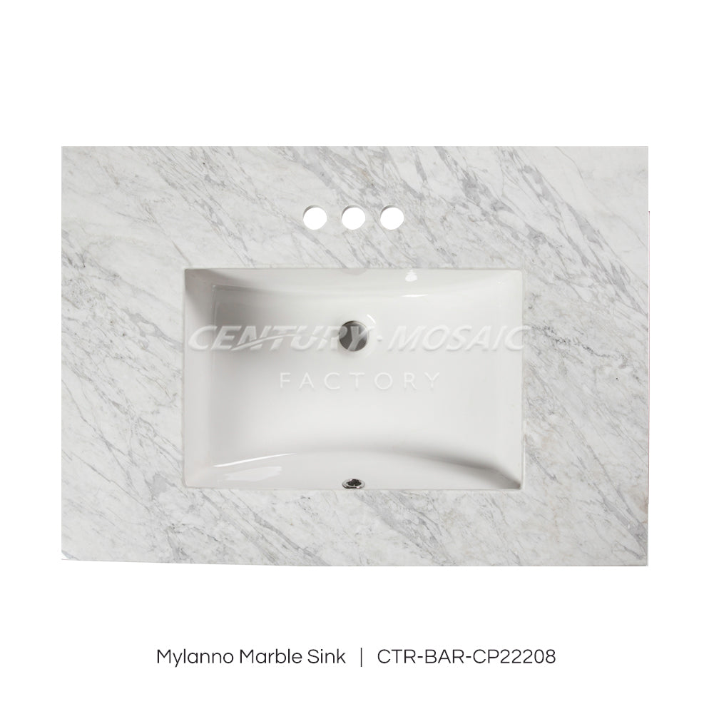 Mylanno White Marble Polished Countertop Collection Wholesale