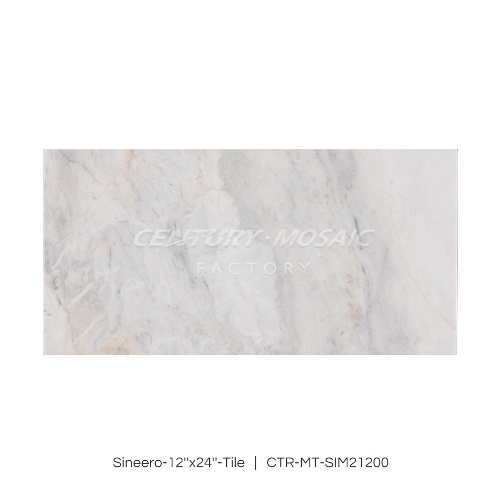 Sineero White Polished Honed 12″x24″ Marble Tile Wholesale